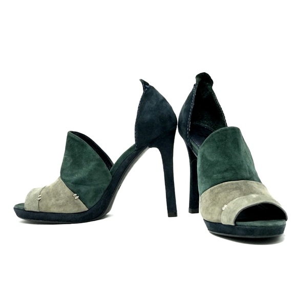 🚨FINAL🚨7 FOR ALL MANKIND Green Suede Heels - Picture 2 of 8